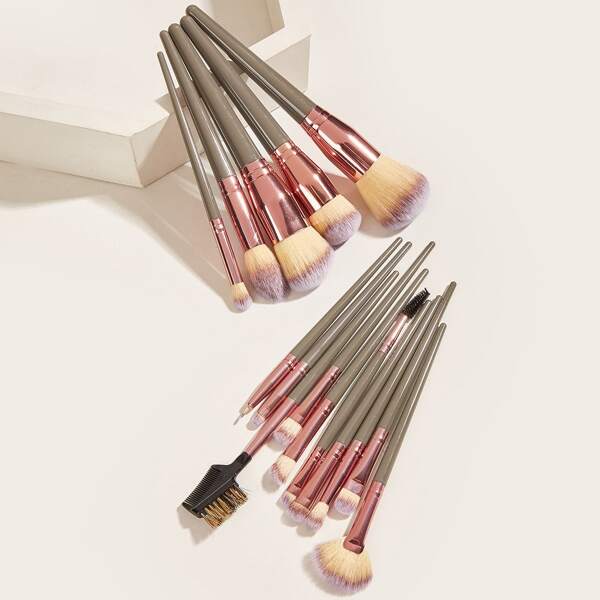 

15pcs Makeup Brush Set, Brown