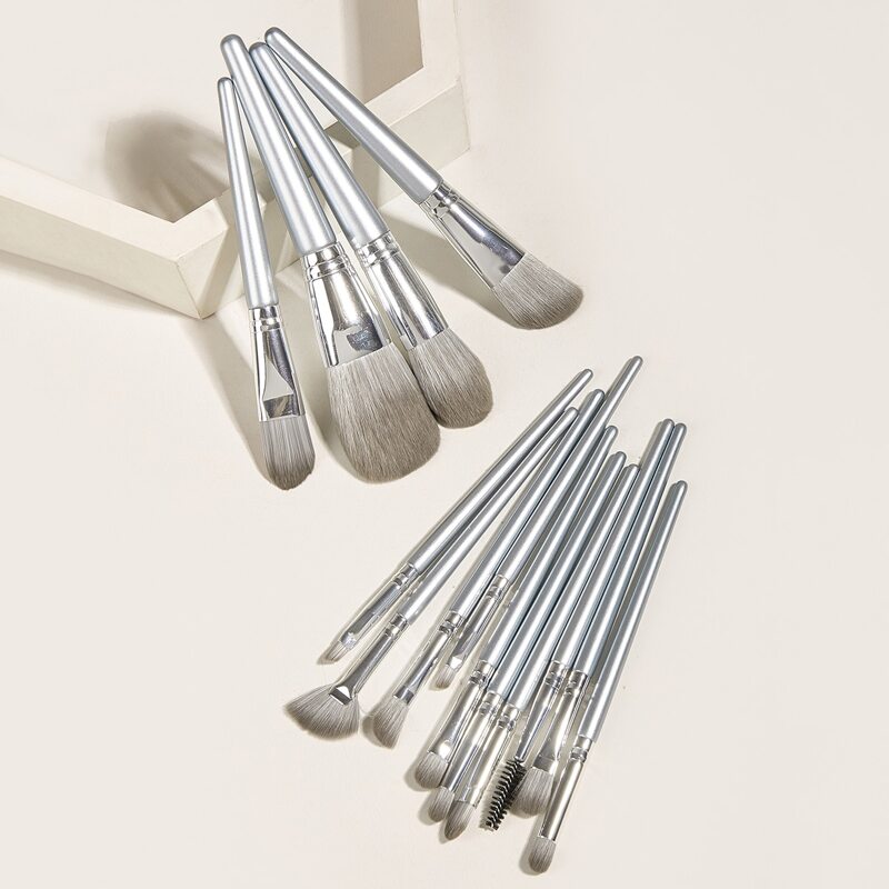 

14pcs Makeup Brush Set, Silver