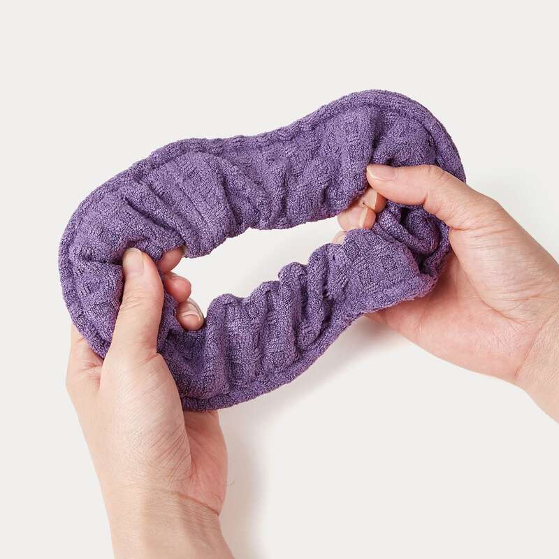

BASIC LIVING Microfiber Workout Hair Drying Towel Scrunchie Luxe Waffle-Juicy Plum, Purple