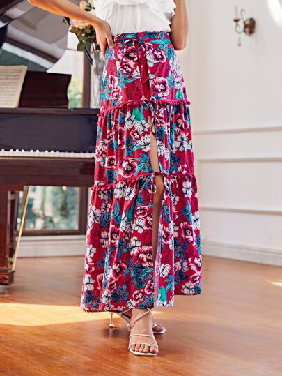 Marcella Brit 球球細節花卉半身裙