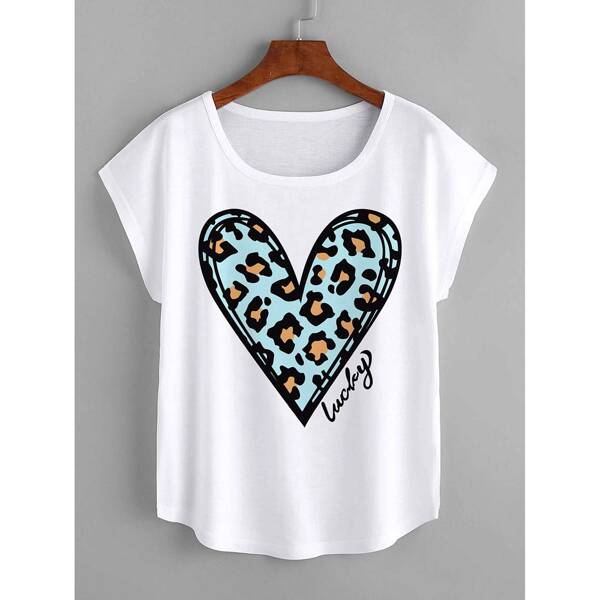 

Heart And Letter Graphic Tee, White