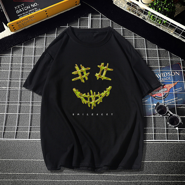 

Men Letter & Graphic Print Tee, Black