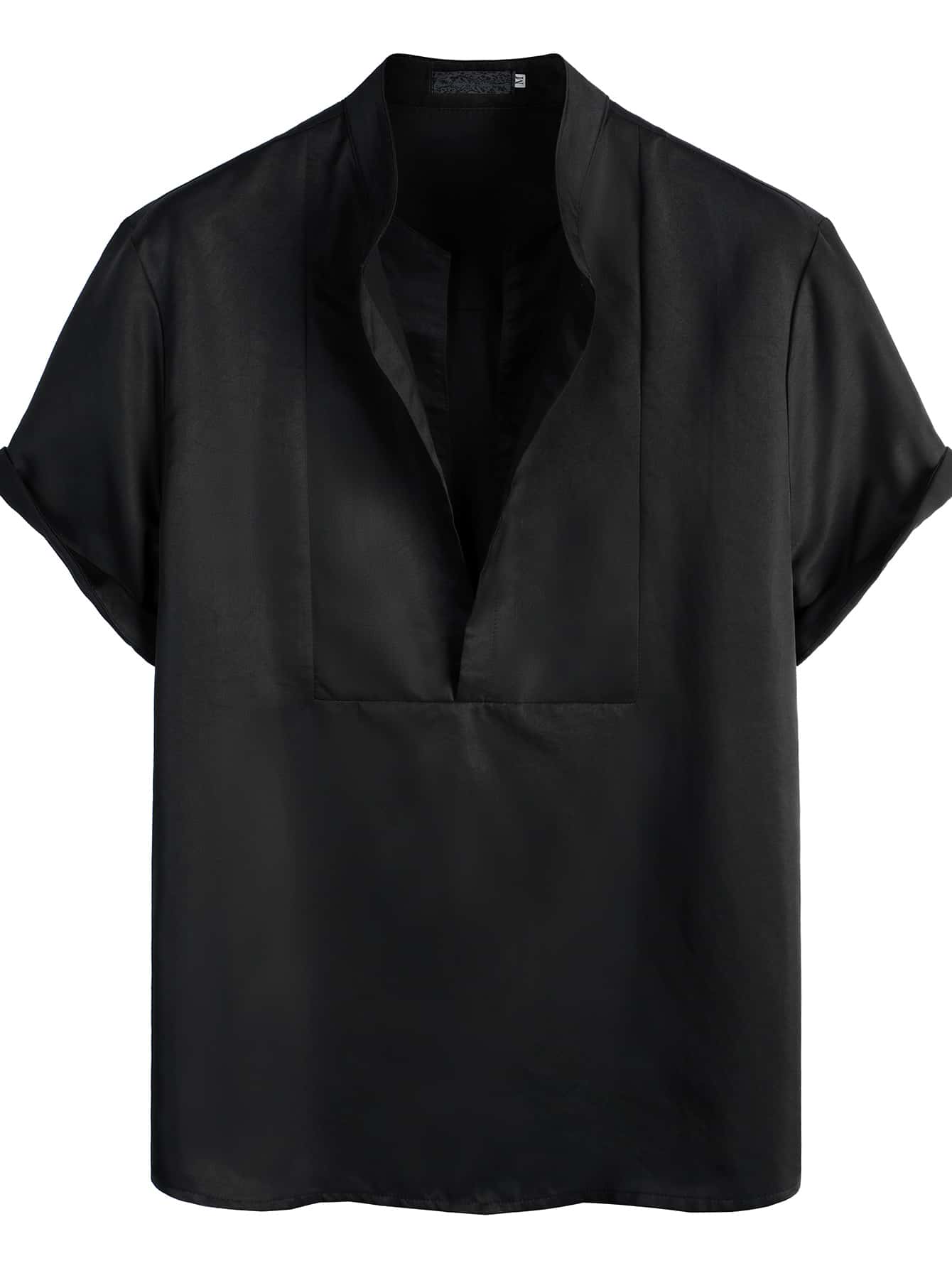 Manfinity Áo sơ mi Nam màu trơn Giải trí - màu đen - Xem 1