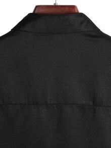 Manfinity Áo sơ mi Nam màu trơn Giải trí - màu đen - Xem 6