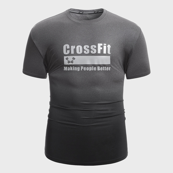 

Men Slogan Graphic Sports Tee, Dark grey
