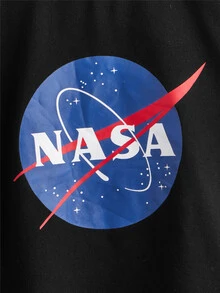 SHEIN Girls Letter Graphic Tee - Black - View 4