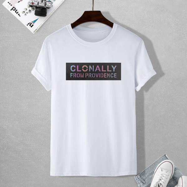 

Men Letter Graphic Short Sleeve Tee, White