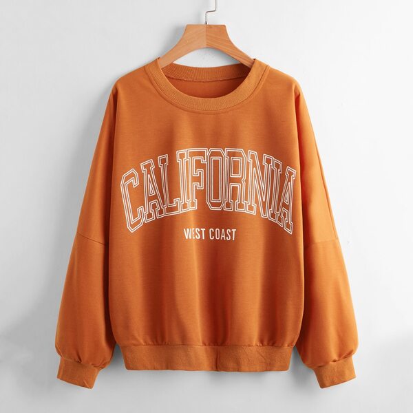 

Letter Graphic Drop Shoulder Pullover, Orange