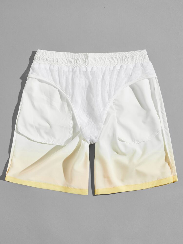 Men Ombre Drawstring Swim Trunks - Multicolor - View 6