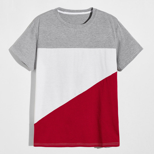 

Men Cut And Sew Panel Tee, Multicolor