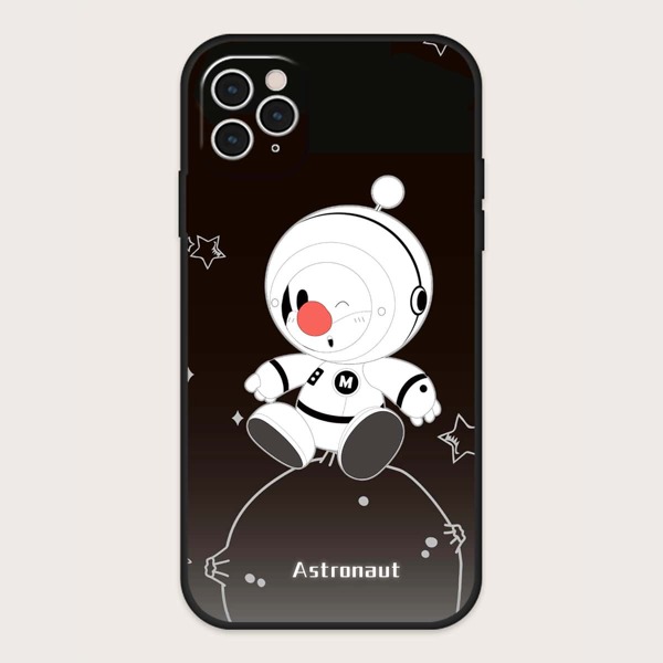 

Cartoon Astronaut Print Phone Case, Multicolor