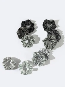 10 件装缎面发圈，适合女孩日常发型休闲发带 - 彩色 - 查看 3