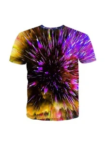 Boys 3D Galaxy Print Tee - Multicolor - View 2