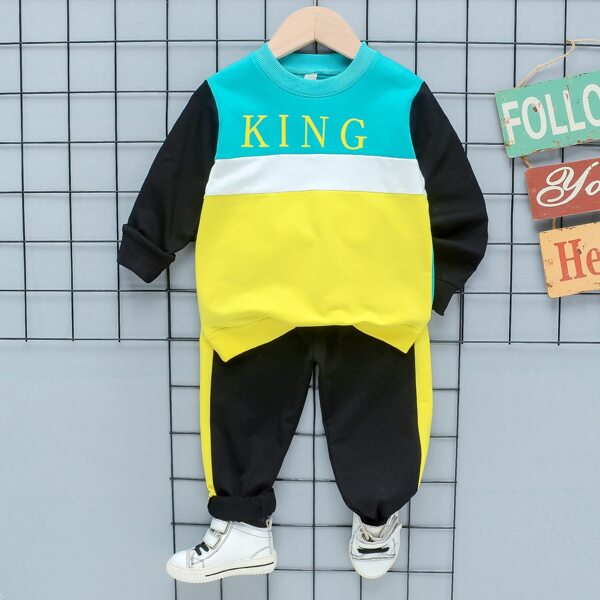 

Toddler Boys Color-block Letter Graphic Sweatshirt & Sweatpants, Multicolor