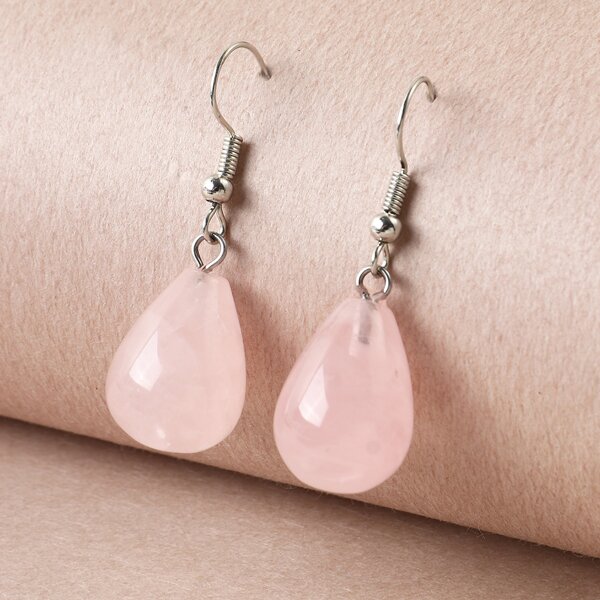 

Water Drop Earrings, Pink
