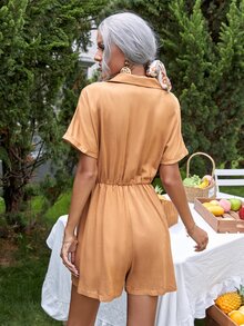 Mono camisero unicolor con botón - Caqui - Ver 2