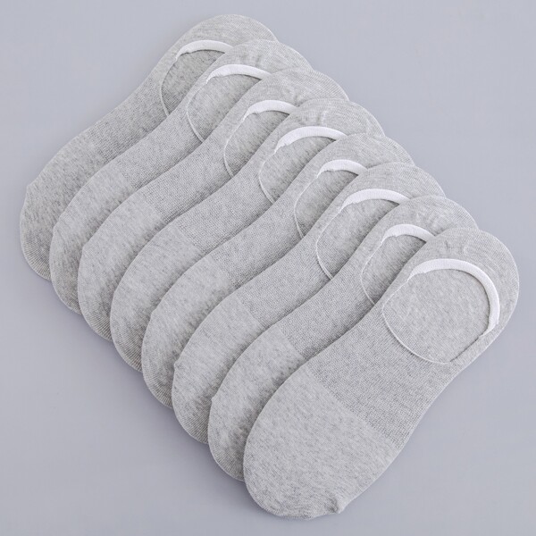 

8pairs Men Minimalist Invisible Socks, Light grey