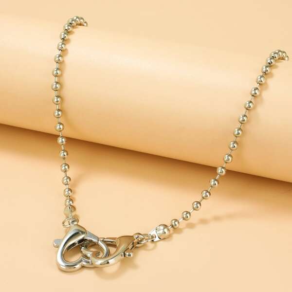 

Heart Decor Necklace, Silver