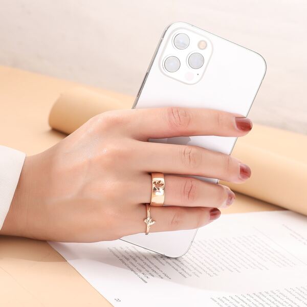 

2pcs Bird Decor Ring, Gold