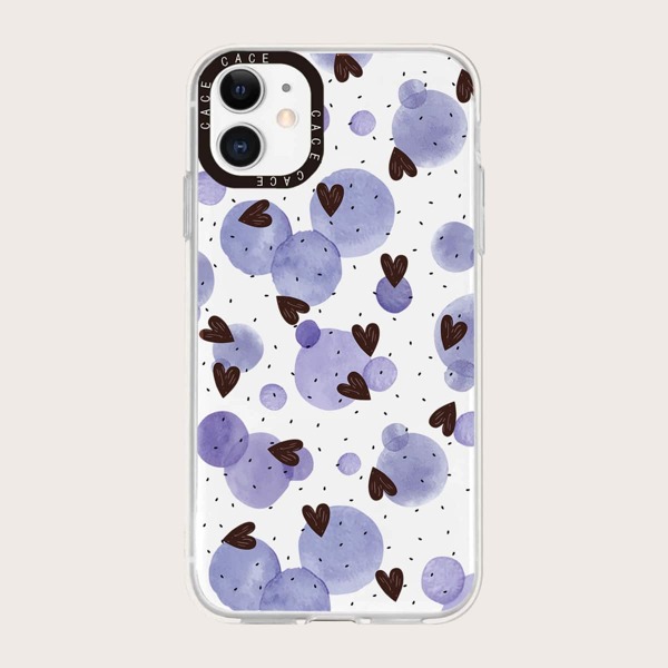 

Heart & Circle Pattern Phone Case, Clear