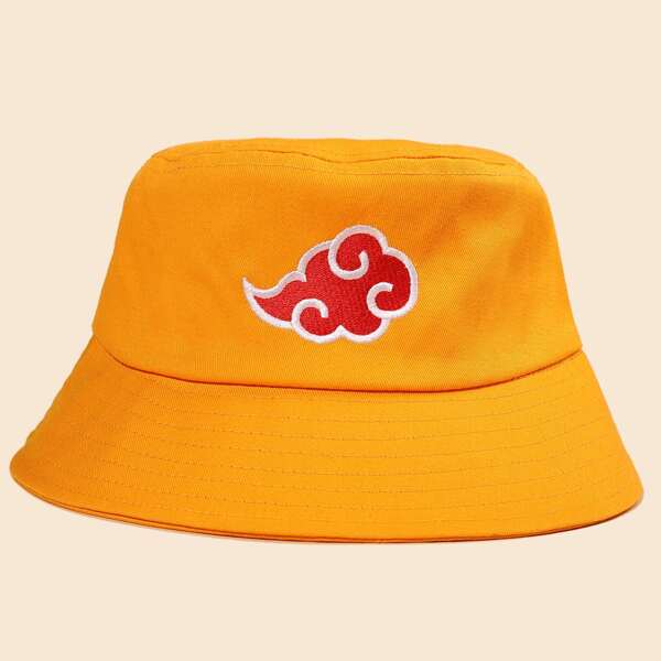 

Men Cloud Embroidered Bucket Hat, Yellow