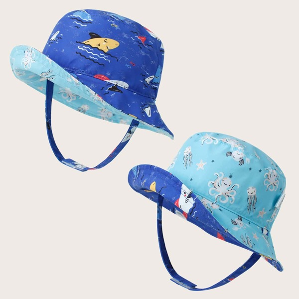 

Toddler Kids Cartoon Graphic Reversible Bucket Hat, Multicolor