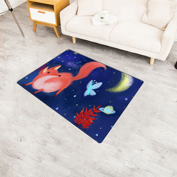 

Kids Fox Print Carpet, Multicolor