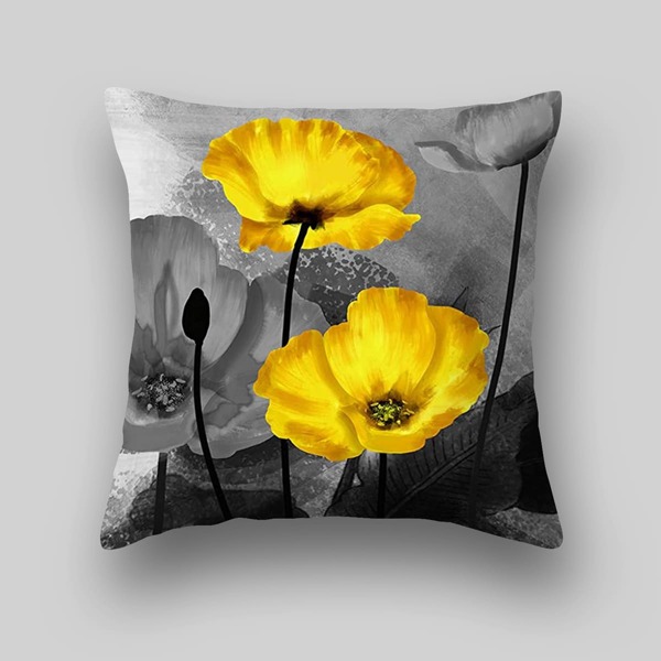 

Flower Print Cushion Cover Without Filler, Multicolor