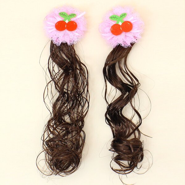 

2pcs Toddler Girls Cherry & Hairpiece Decor Hair Clip, Multicolor
