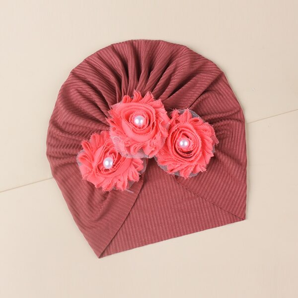 

Baby Fabric Flower Decor Wrap Hat, Burgundy