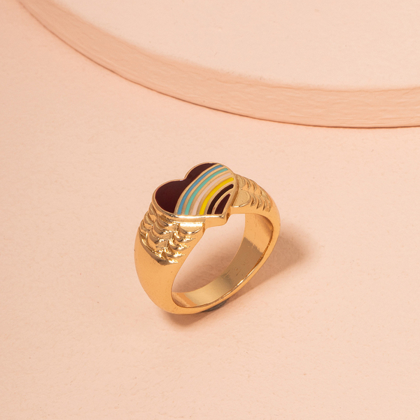 

Heart Decor Ring, Multicolor
