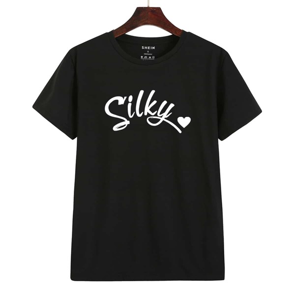 

Heart & Letter Graphic Tee, Black