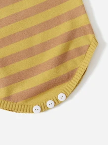 Áo len trẻ em sọc cầu vồng Dễ thương - Màu Mù tạt vàng - Xem 3