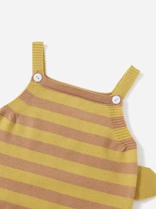 Áo len trẻ em sọc cầu vồng Dễ thương - Màu Mù tạt vàng - Xem 4