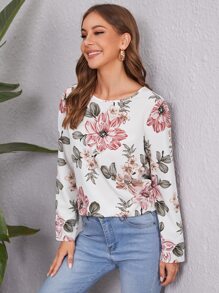 SHEIN Clasi Floral Print Top - Multicolor - View 1