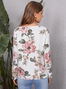 SHEIN Clasi Floral Print Top - Multicolor - View 2