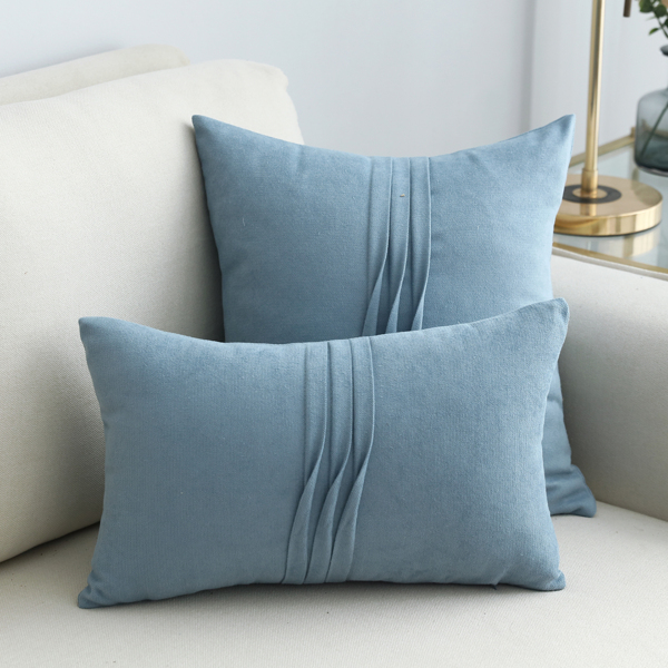 

1pc Solid Color Cushion Cover Without Filler, Dusty blue