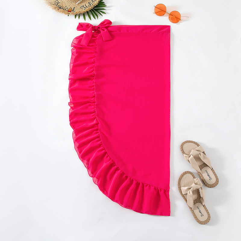 

Ruffle Knot Cover Up, Hot pink