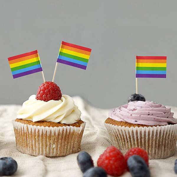 

40pcs LGBT Random Cake Topper Flag, Multicolor