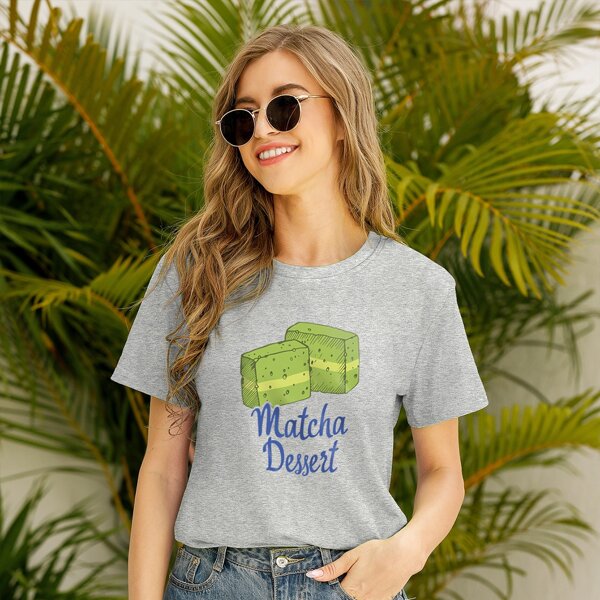 

Letter & Dessert Print Tee, Grey