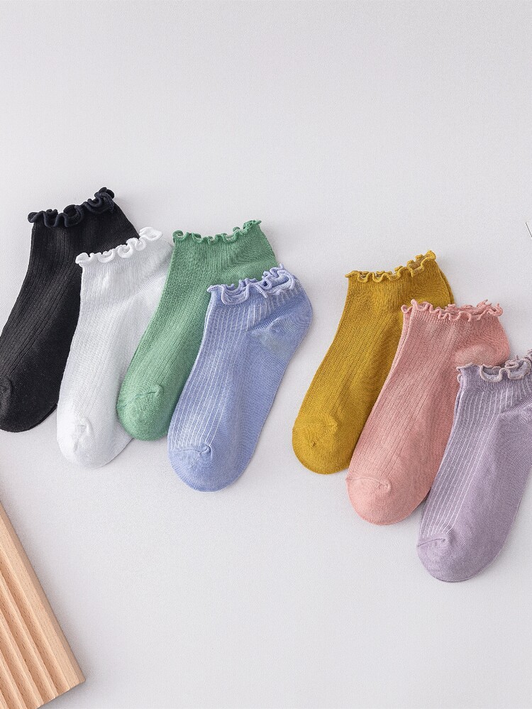 7 pares calcetines tobilleros unicolor - Multicolor - Añade 1