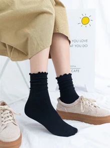 6 đôi Vớ thuyền viên rắn - Đen và trắng - Xem 2