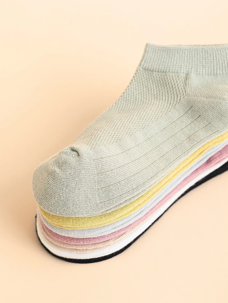 7pairs Plain Ankle Socks