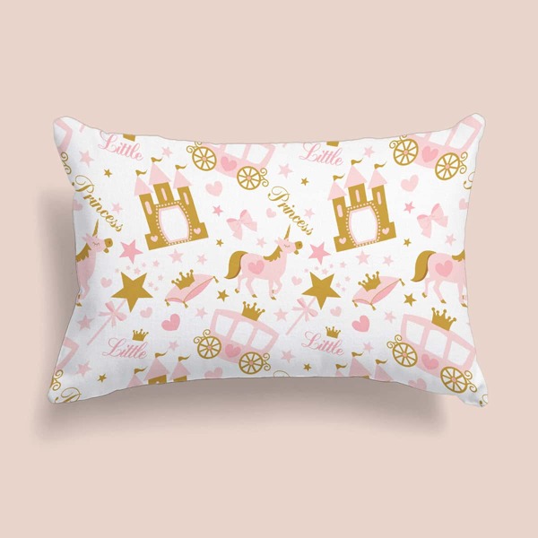 

Kids Unicorn Print Lumbar Pillow Cover Without Filler, Multicolor