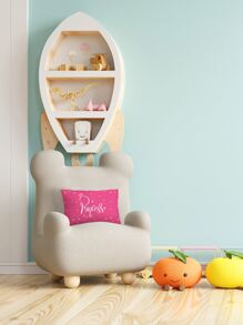 Letter Graphic Lumbar Pillow Cover Without Filler, Cute Throw Pillow Cover, Pillow Insert Not Include, For Kids Bedroom