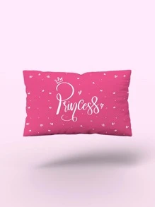 Letter Graphic Lumbar Pillow Cover Without Filler, Cute Throw Pillow Cover, Pillow Insert Not Include, For Kids Bedroom