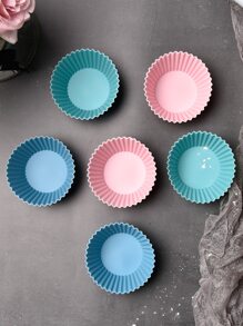 6入組素色杯形餅襯墊 - 彩色 - 查看 1