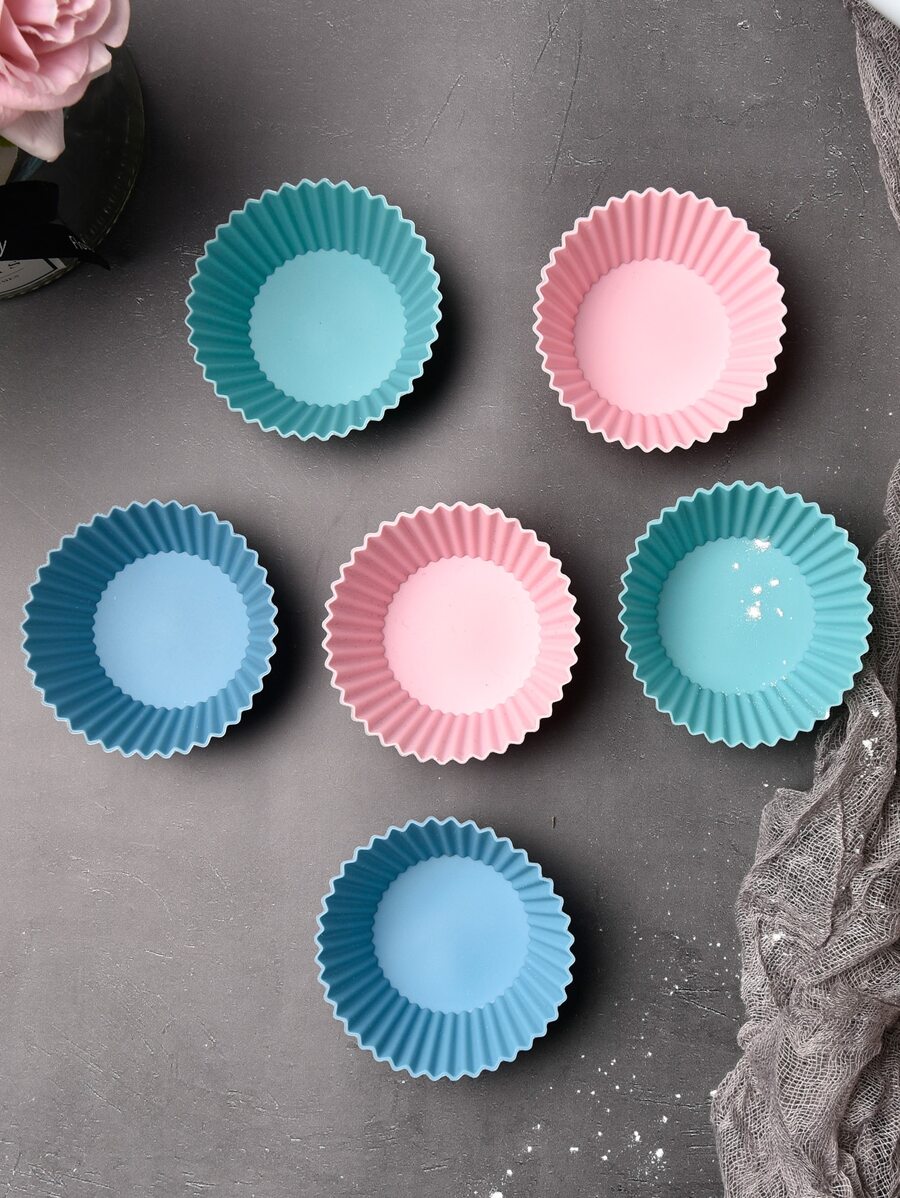 6入組素色杯形餅襯墊 - 彩色 - 查看 1