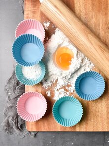 6入組素色杯形餅襯墊 - 彩色 - 查看 2