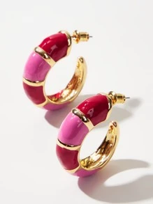 SHEIN VCAY 拼色耳環 - 彩色 - 查看 1